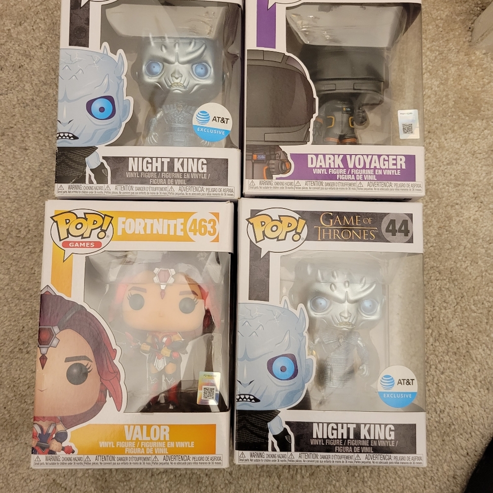 4 assorted Funko pops